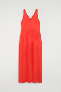 VESTIDO LARGO PLISADO FRUNCIDO CUELLO PICO - H&m фото 10