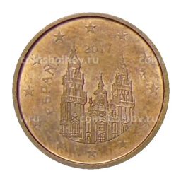1 евроцент 2017 года Испания
