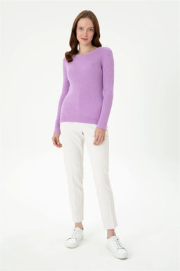 Женский сиреневый базовый свитер - U.s. polo assn фото 11