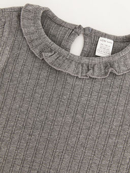 Bisiklet Yaka Uzun Kollu K?z Bebek Ti??rt - Waikiki фото 3