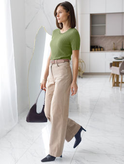 Джемпер тонкой вязки из вискозы с нейлоном