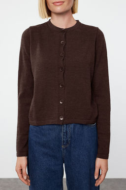 TRENDYOLMILLA Bordo Yunlu Ceket Gorunumlu Triko H?rka TWOAW25HI00049 фото 3