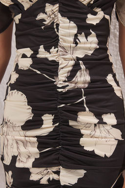 Siyah Cicekli Buzgu Detayl? Maxi Orme S?k Elbise TPRSS25EL00296 - Trendyolmilla фото 4