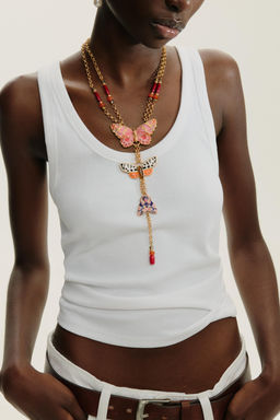 BEADED BUTTERFLY NECKLACE