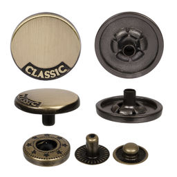 Кнопка Micron JK 001 металл нержавеющий сплав d 20 мм 36 шт. №12 шлифованная бронза