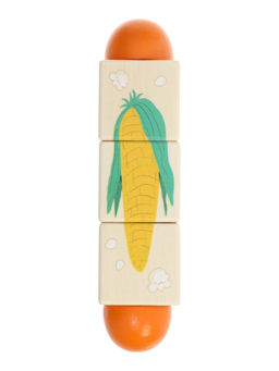 Кубики деревянные на оси  «Овощи» , 3 кубика