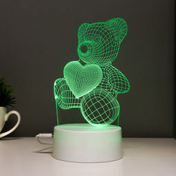 Светильник сенсорный Мишутка LED 7 цветов USB/от батареек белый