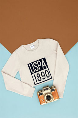 U. S. Polo Assn Кремовый свитер с круглым вырезом для мальчика