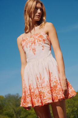 Vestido estampado de lino