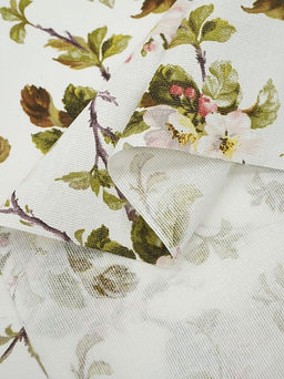 Рогожка Яблоневый цвет на белом, ш.1.5м, хлопок-100%, 165гр/м.кв - Купава фото 5