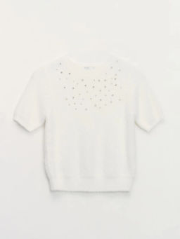 Джемпер с коротким рукавом со стразами / Zarina