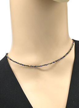 Чокер из циркона шарик гр.2мм цв.хамелеон, 38см