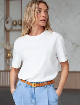 Свободная футболка из премиального хлопка с эластаном - Vilatte фото 2