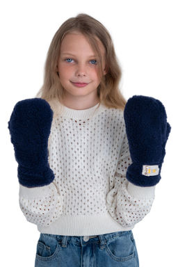 Варежки детские меховые ваниль - Woollamb фото 33