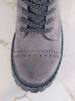 Ботинки 319.22511gr.Серый замок замша/Мех