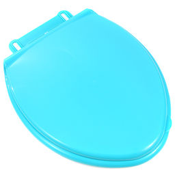 Сиденье для унитаза пластмассовое "Русское" 42х37см, между креплениями 18см, бирюзовый (Россия)