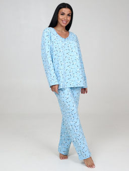 117 ЖЕНСКАЯ ПИЖАМА (Голубой (веточки)) - А-дина фото 2