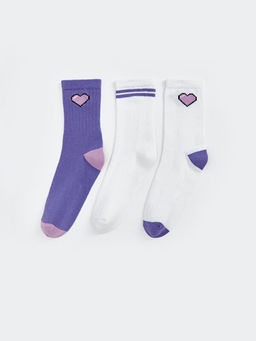 Desenli K?z ?ocuk Soket ?orap 3l?