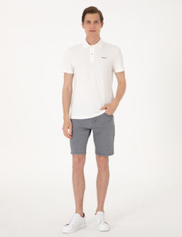 Ekru Slim Fit _rme Dokulu Polo Yaka Ti__rt