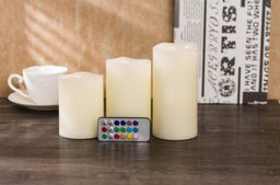 Сувенир с подсветкой "Свеча восковая - Звездная" 7,5*10 см - облита воском (работает от батареек 3 ААА)