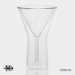 Бокал для мартини Magistro «Айс», 170 мл, 10.3×15.7 см, с двойными стенками, стекло, прозрачный