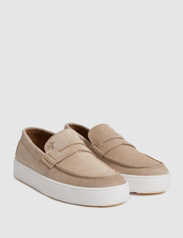 Bej %100 Deri S_et Loafer Ayakkab_