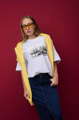 Футболка оверсайз унисекс "Восход" белый