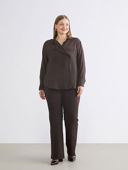 B?y?k Beden Dar Fit ?spanyol Pa?a Kad?n Pantolon