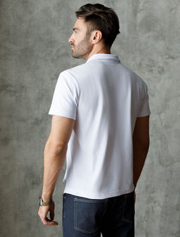 VILATTE / Поло из фактурного хлопка с эластаном  фото 4