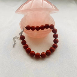 Браслет из кирпичной Яшмы 17 см +