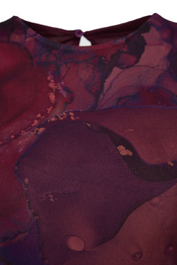 TRENDYOLMILLA Mavi Bask?l? Tul Fitted/Vucuda Oturan Esnek Mini Orme Elbise TWOAW24EL00135 фото 16