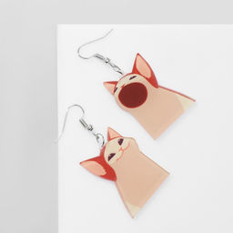 Серьги акриловые «Коты» забавные, цвет бежево-коричневый