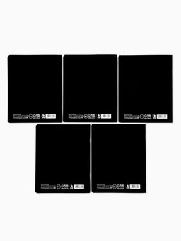 Цена за 3 шт. Тетрадь в клетку, 48 л., А5, на скрепке, блок №1 «Просто черная тетрадь» софт-тач, уф-лак, МИКС