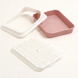 Туалет «Лекси» для кошек, с решёткой и совком 45×36×15 см, розовый