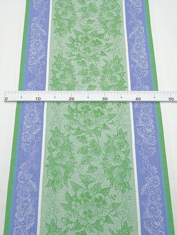 Холст полотенечный жаккард Нежная фиалка цв.зеленая листва, ш.0.5м, лен-30%, хл-70%, 210гр/м.кв - Купава фото 2