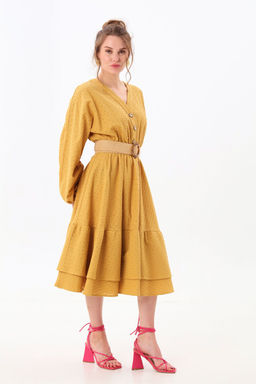 Платье NIKVA н974-1 горчица  фото 4