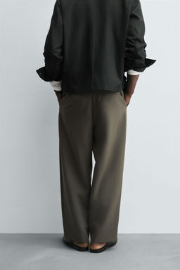 RELAXED FIT PLEATED TROUSERS - Zara фото 3