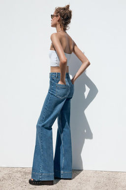 Z1975 HIGH-WAIST JEANS WITH PATCH POCKETS - Zara фото 4