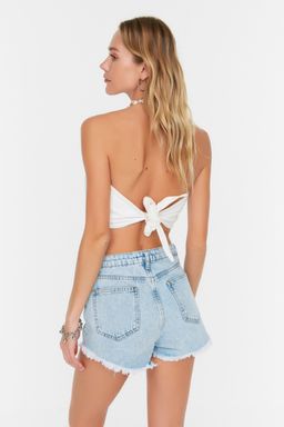 TRENDYOLMILLA Bej Nak?sl? Denim Plaj Sort TBESS22SR0392  фото 5