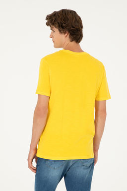 Мужская желтая базовая футболка - U.s. polo assn фото 5