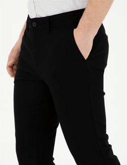 Siyah Slim Fit Kanvas Pantolon