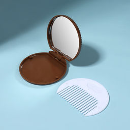 Цена за 2 шт. Зеркало складное Шоколадное чудо, с расчёской, d=6.6 см, МИКС - Qf фото 4