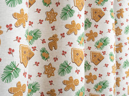 Комплект штор Ш/Лн/5153/1П 1807-0 20ШС70-1-КВ 270*150 - 2 шт. "Рождественские пряники"