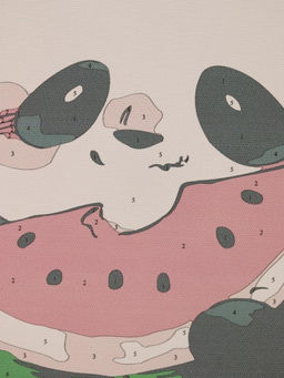 Картина по номерам на подрамнике Draw Me! Panda with watermelon, (20*20 см)