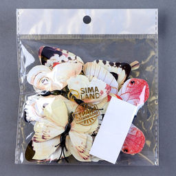 Набор для украшения Бабочки, 12 шт, с чёрными вставками, цвет белый - Страна карнавалия фото 6