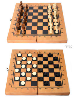 Игра настольная 3 в1 Нарды шахматы шашки 15х30 см / 341-161 /уп 48/ - ГалеонТрейд фото 3