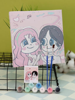 Картина по номерам на подрамнике Draw Me! Two girlfriends, (20*20 см)