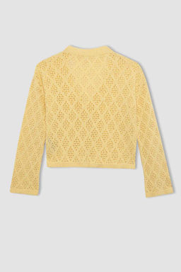 Кардиган для девочек с V-образным вырезом - Defacto фото 9