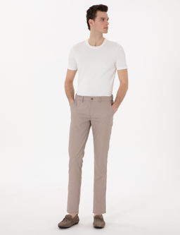 Koyu Bej Slim Fit Beli Lastikli Kanvas Pantolon - Pierre cardin фото 3