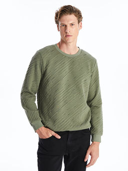 Bisiklet Yaka Uzun Kollu Erkek Sweatshirt